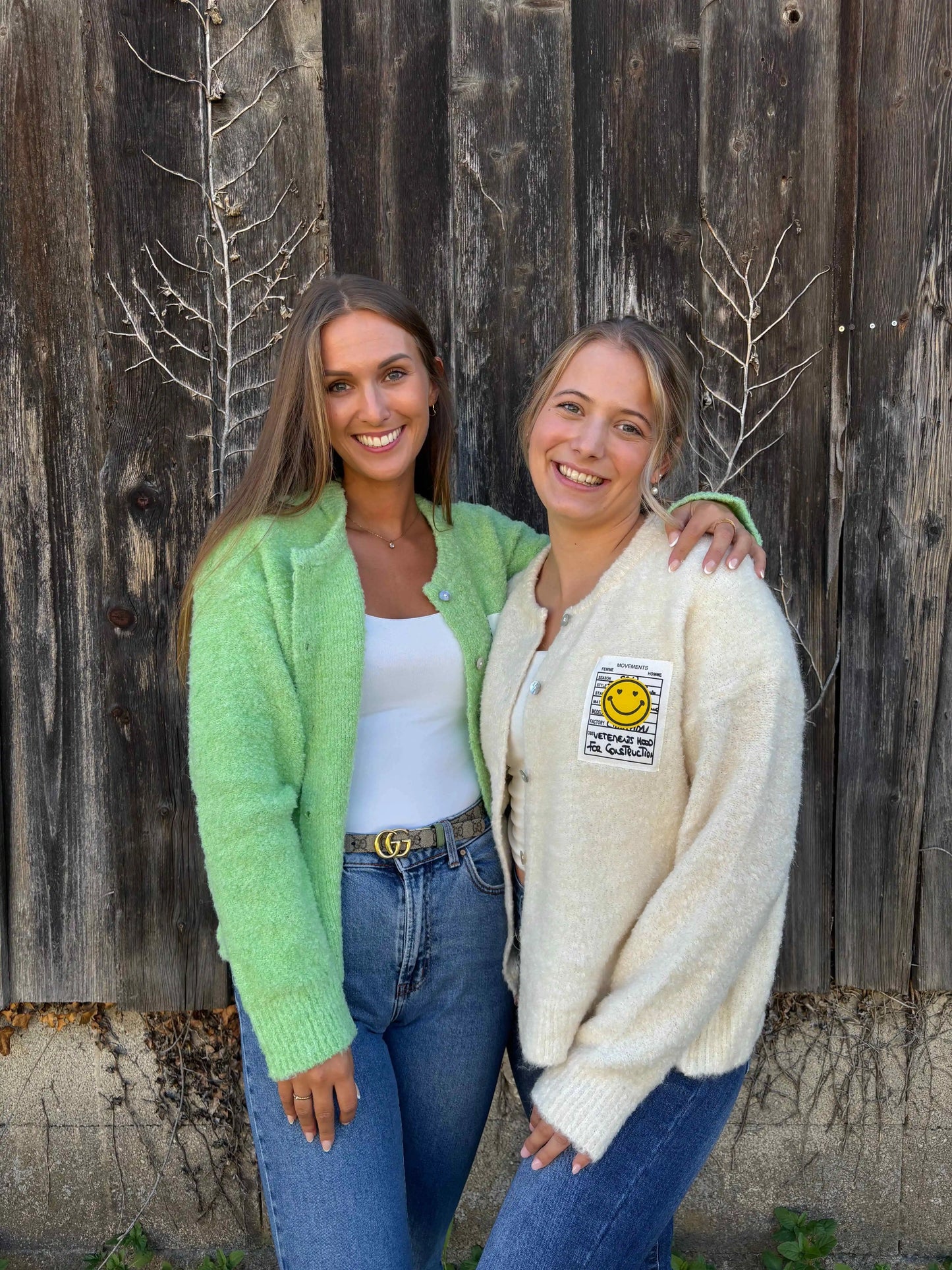 Cardigan "Smiley" Grün