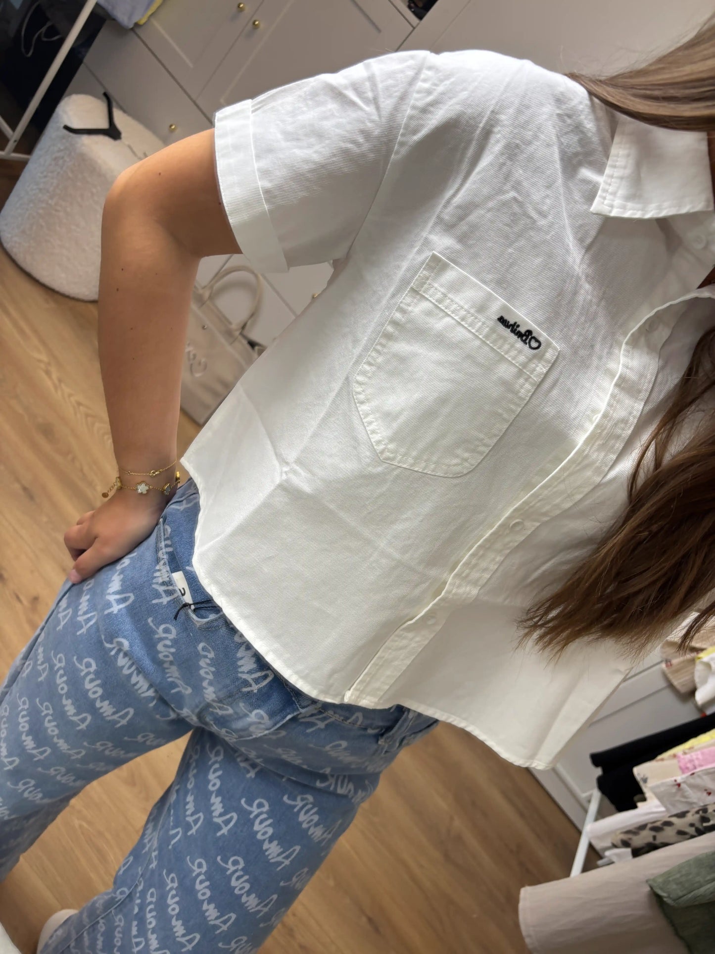 Kurzbluse "Beau" Weiß