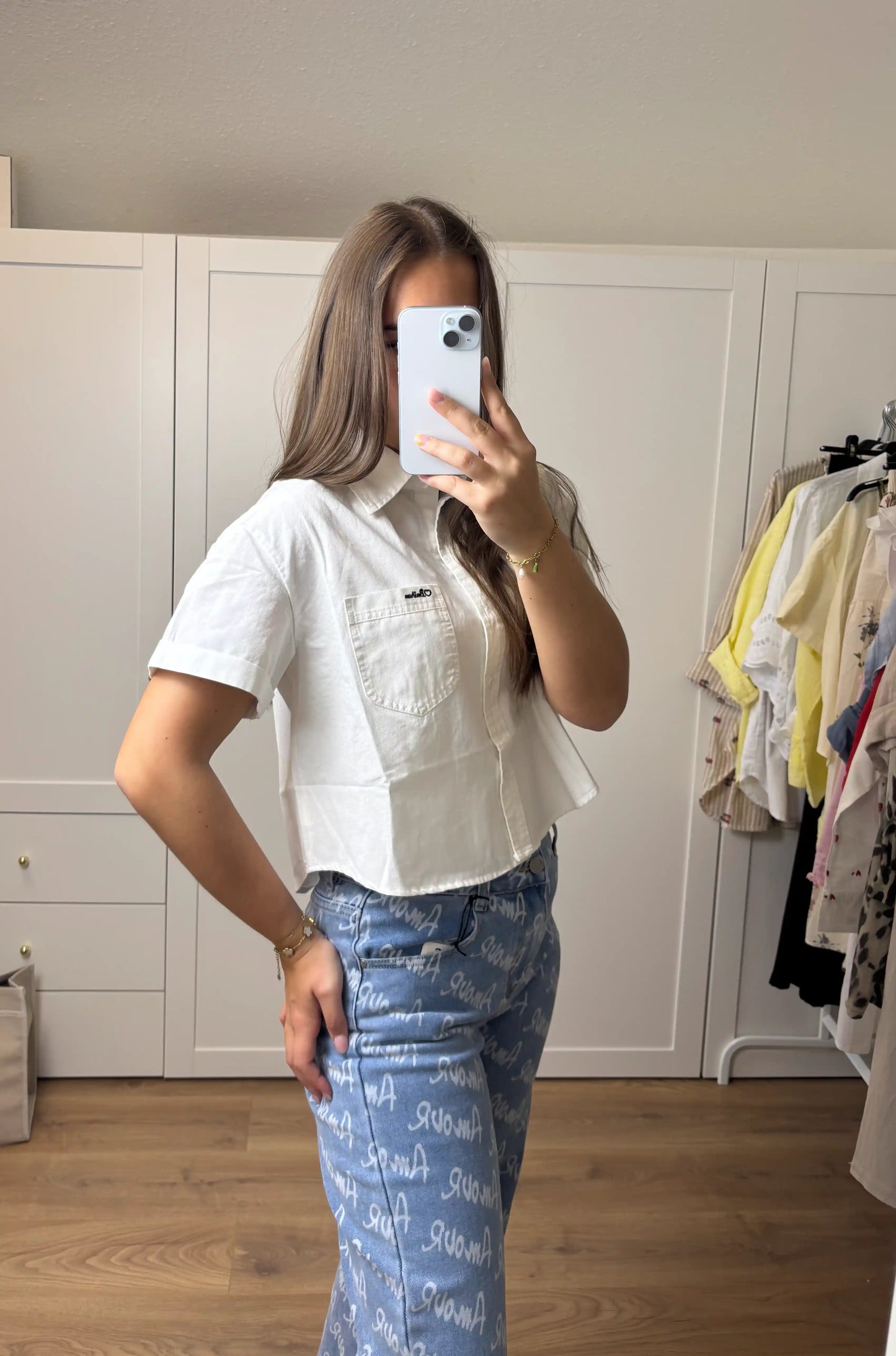 Kurzbluse "Beau" Weiß