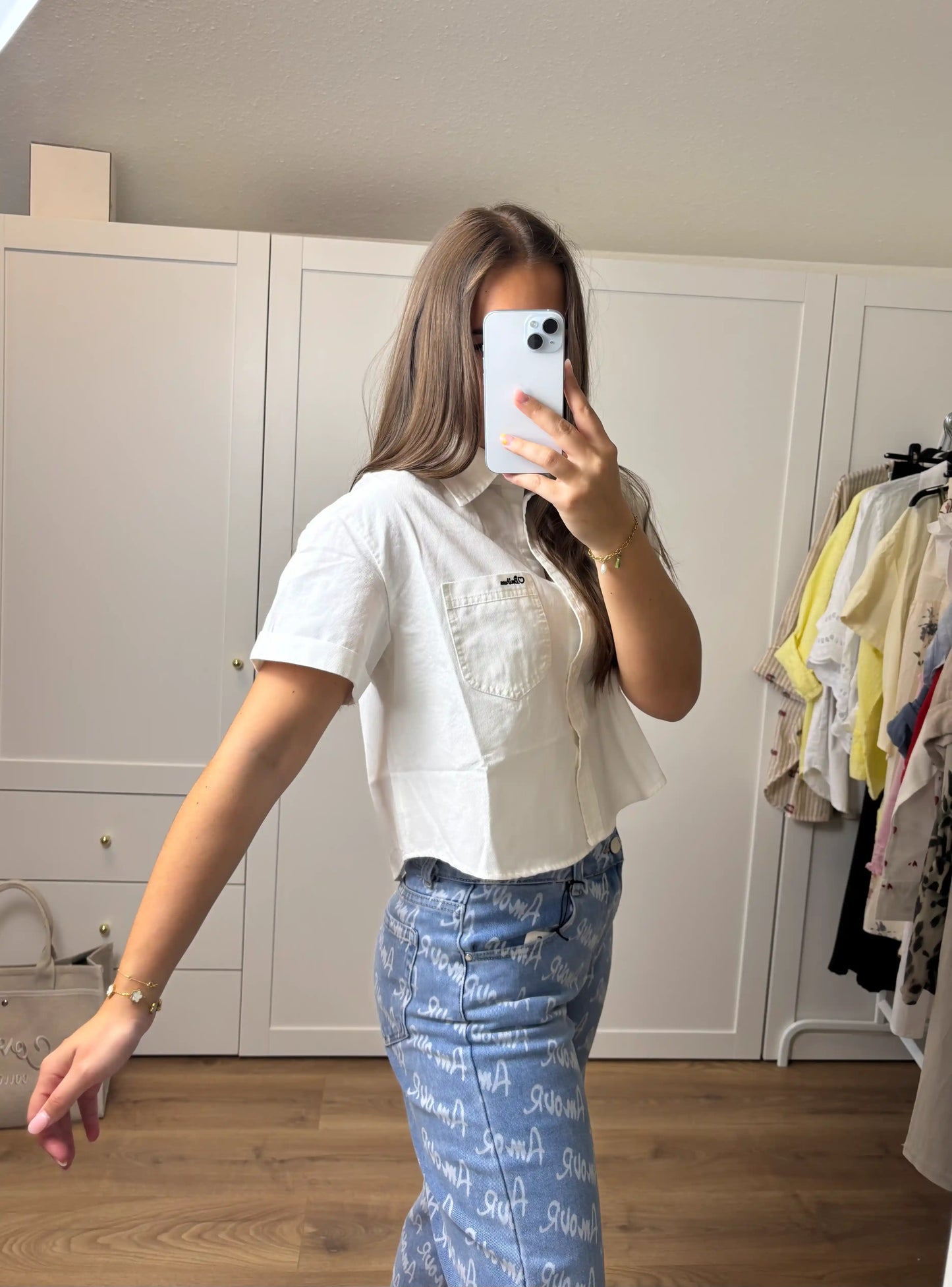 Kurzbluse "Beau" Weiß