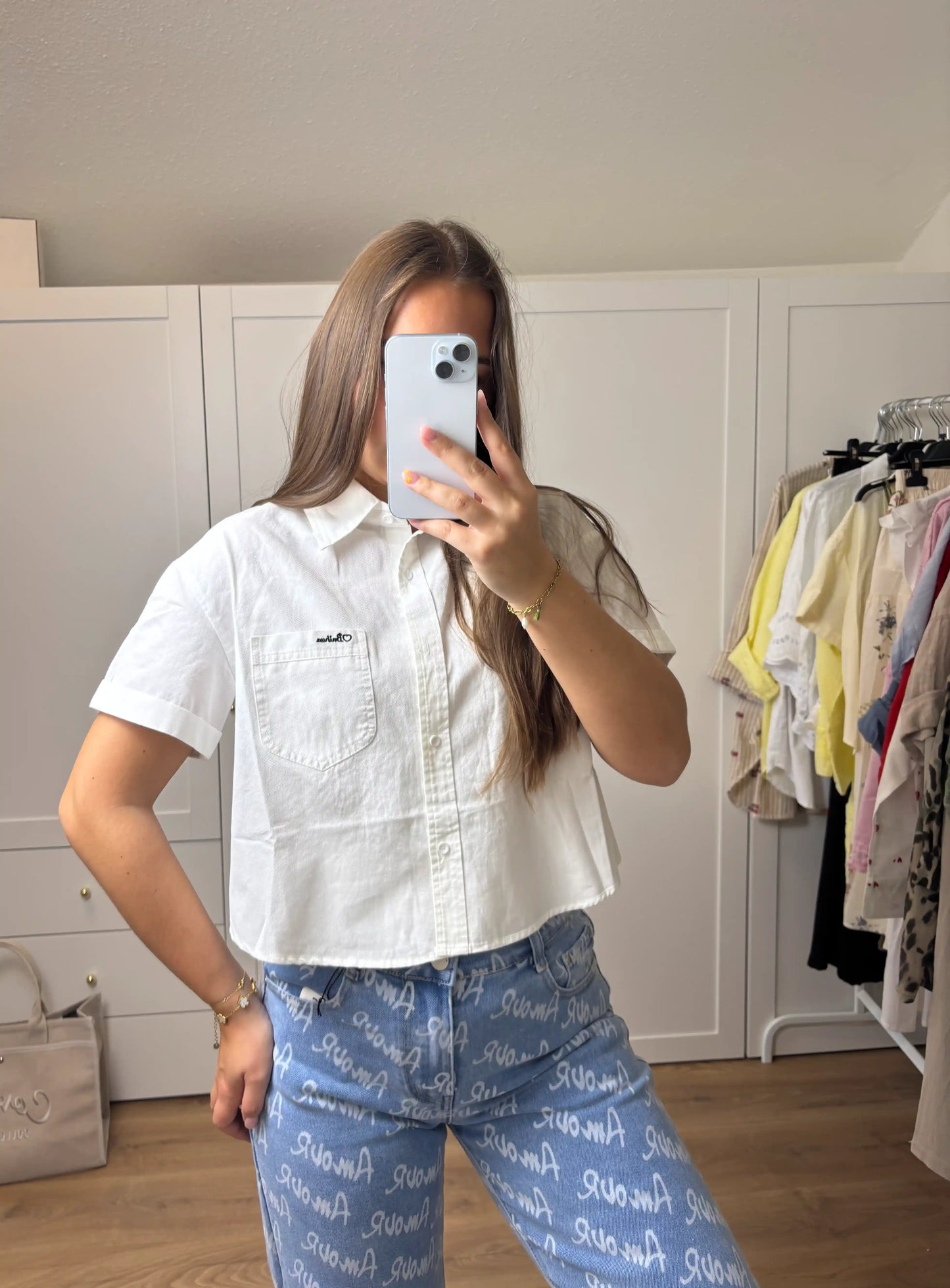 Kurzbluse "Beau" Weiß