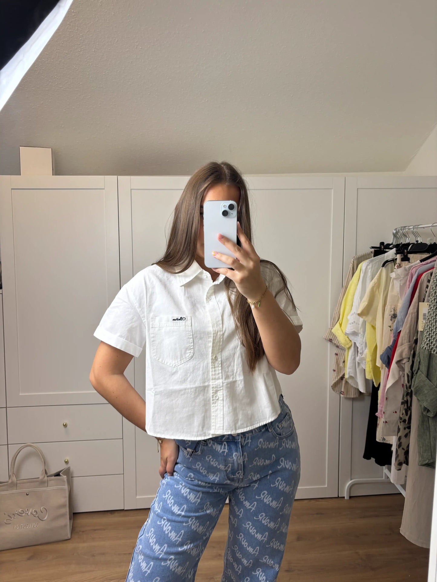 Kurzbluse "Beau" Weiß