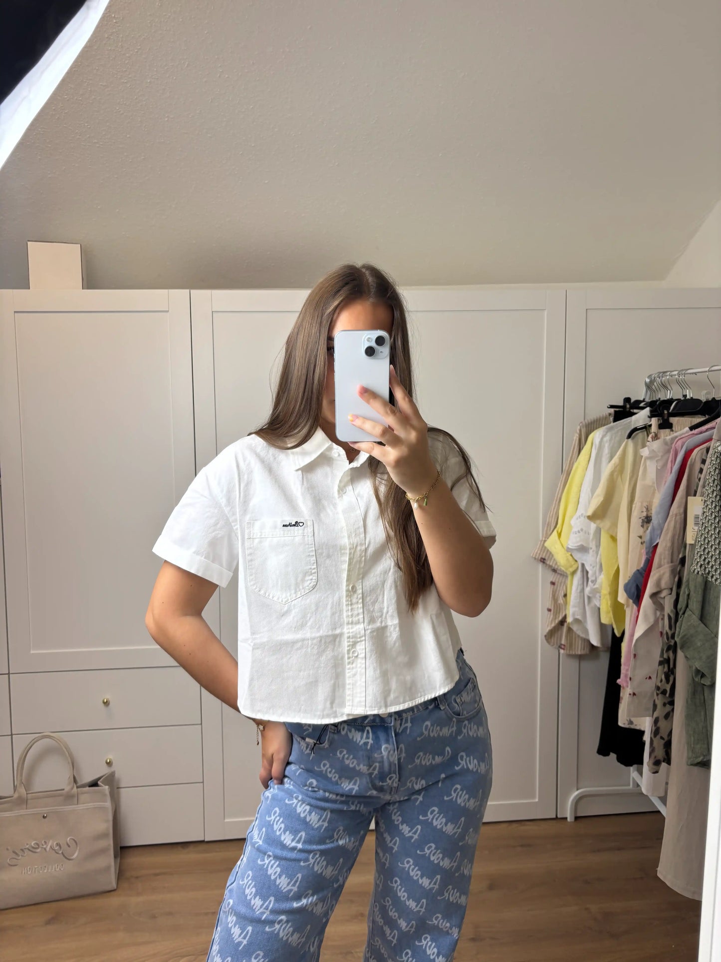 Kurzbluse "Beau" Weiß