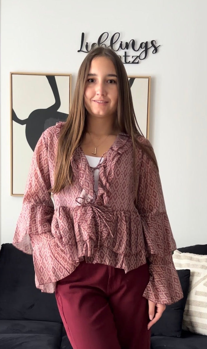 Bluse "Boho" Weinrot