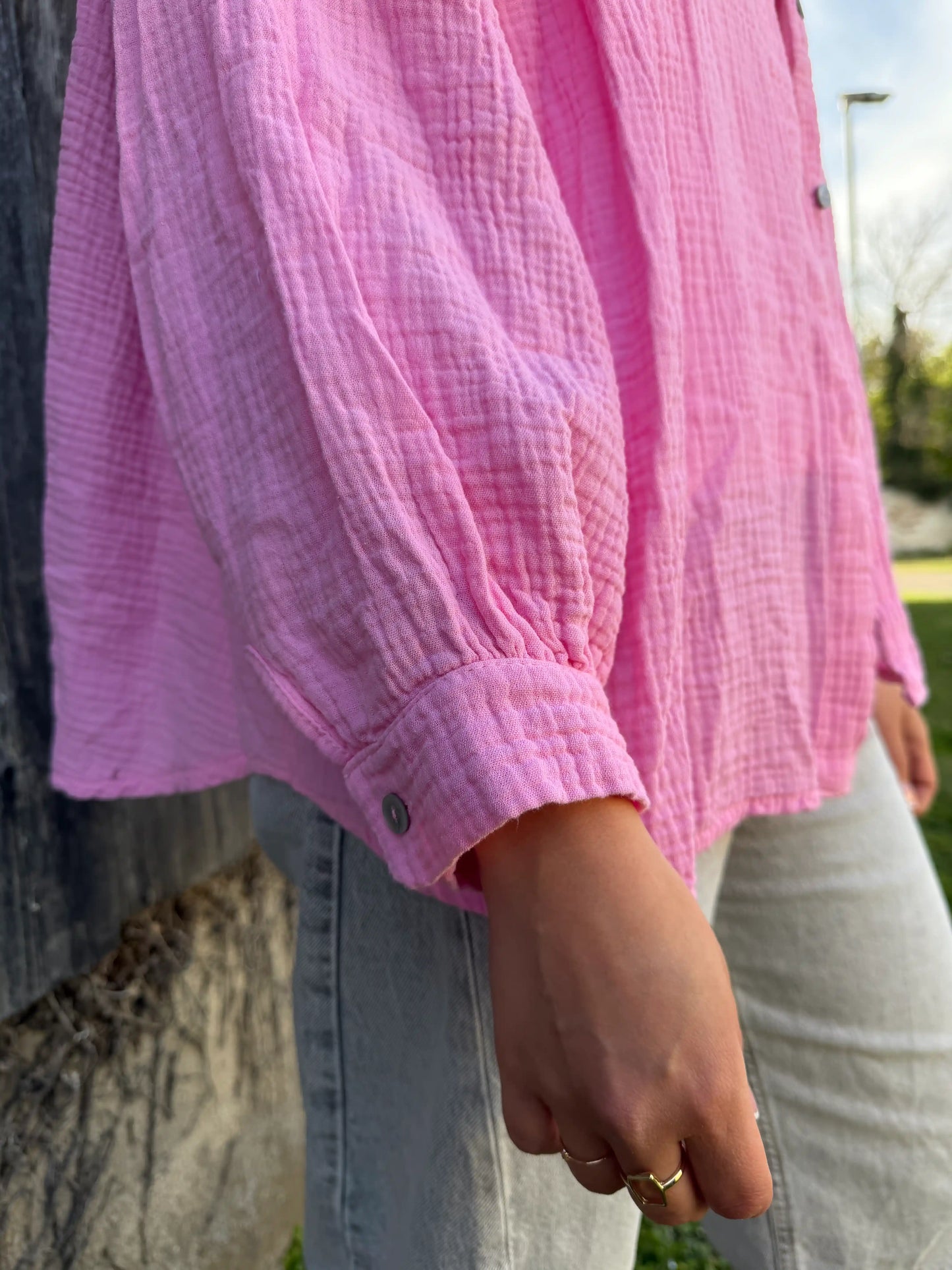 Musselinbluse Rosa