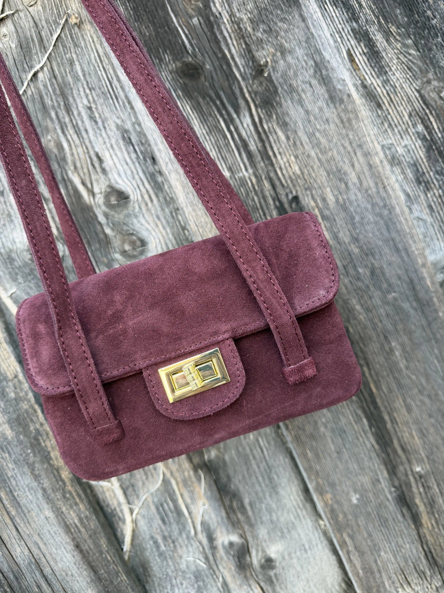 Tasche "Mini Lock" Weinrot