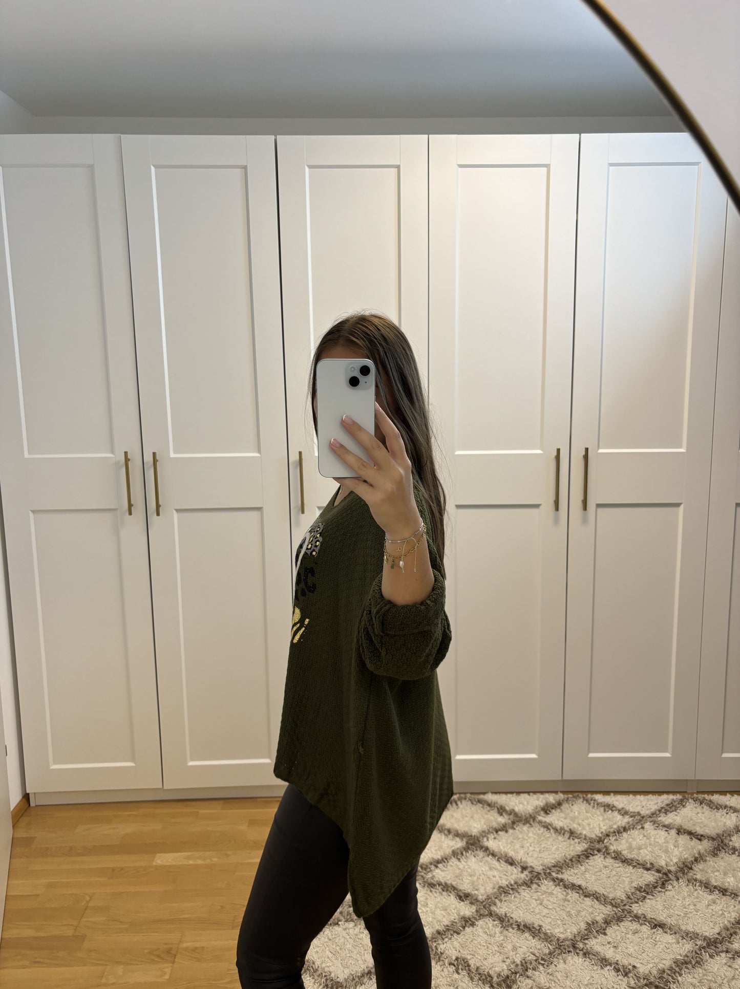 Grobstrickpullover "Wish" Olivegrün