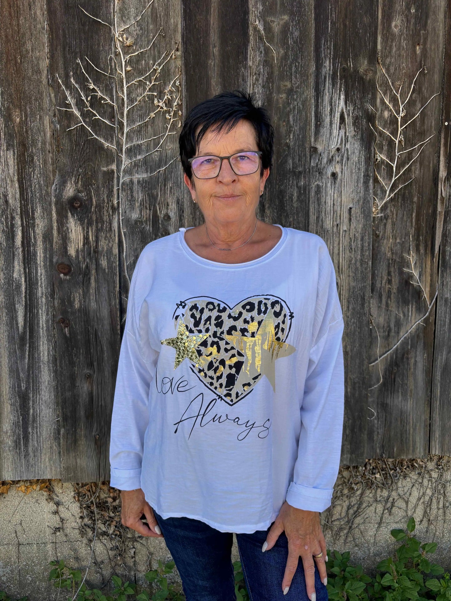 Langarmshirt "Love Always" Weiß