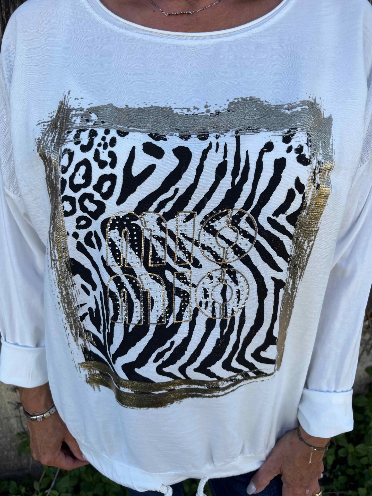 Langarmshirt "MioMio" Weiß