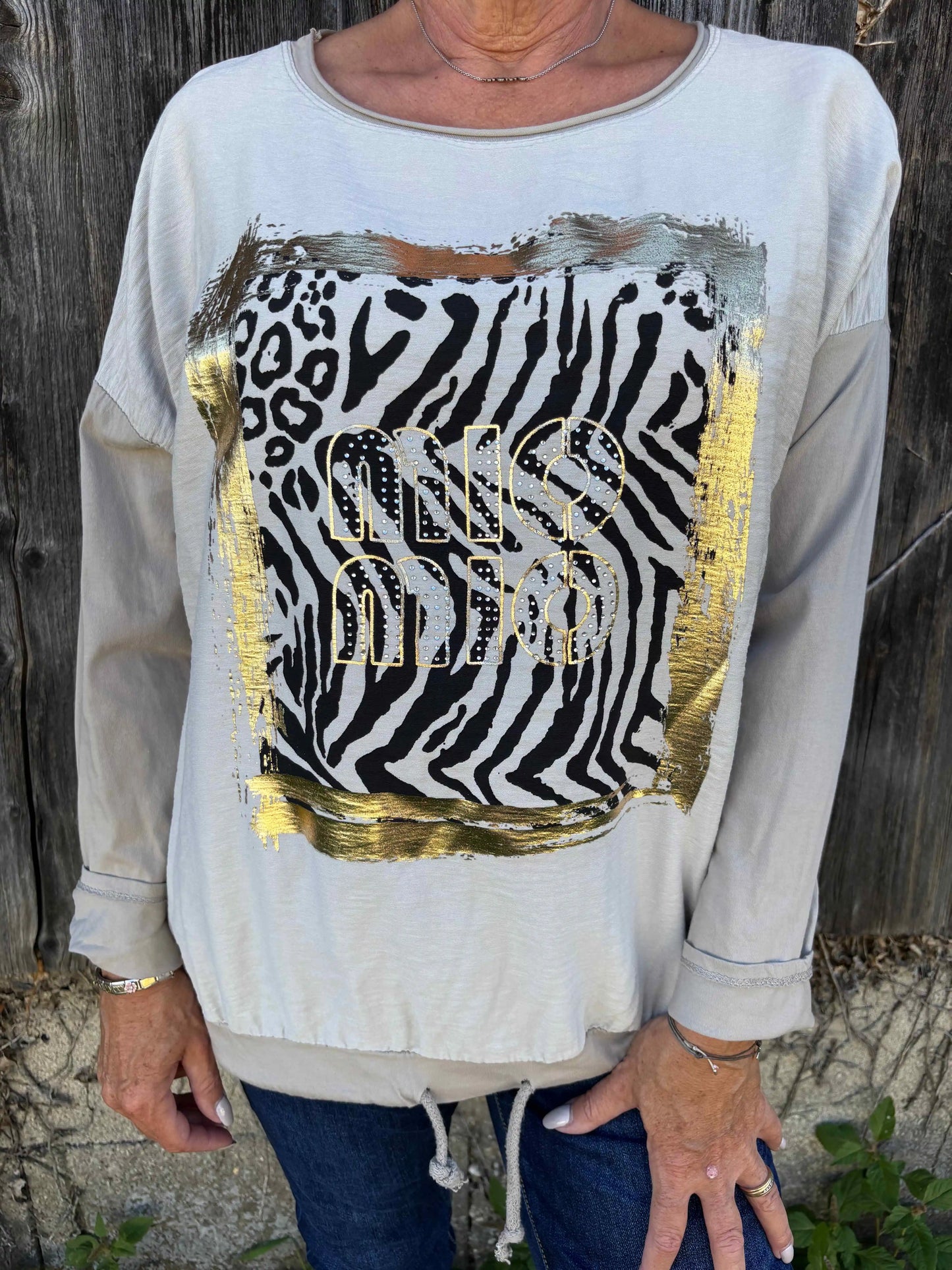 Langarmshirt "MioMio" Taupe