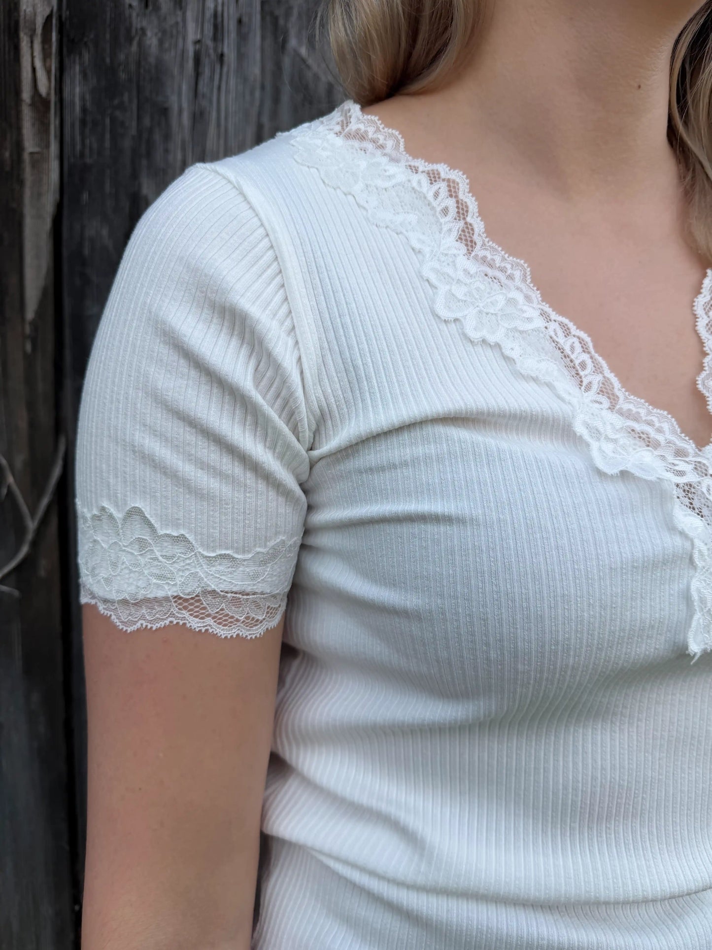 Rippshirt Weiß