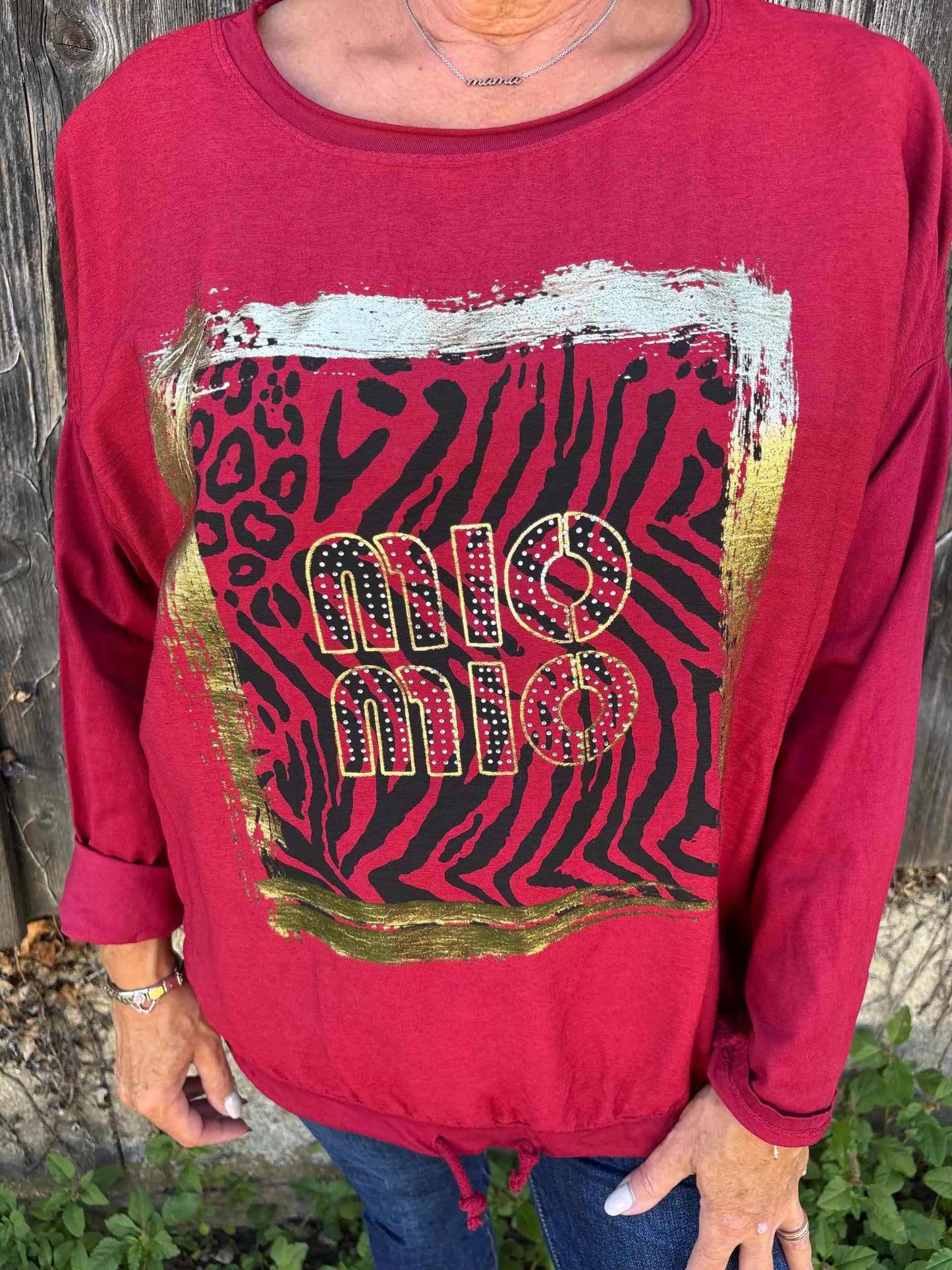 Langarmshirt "MioMio" Weinrot