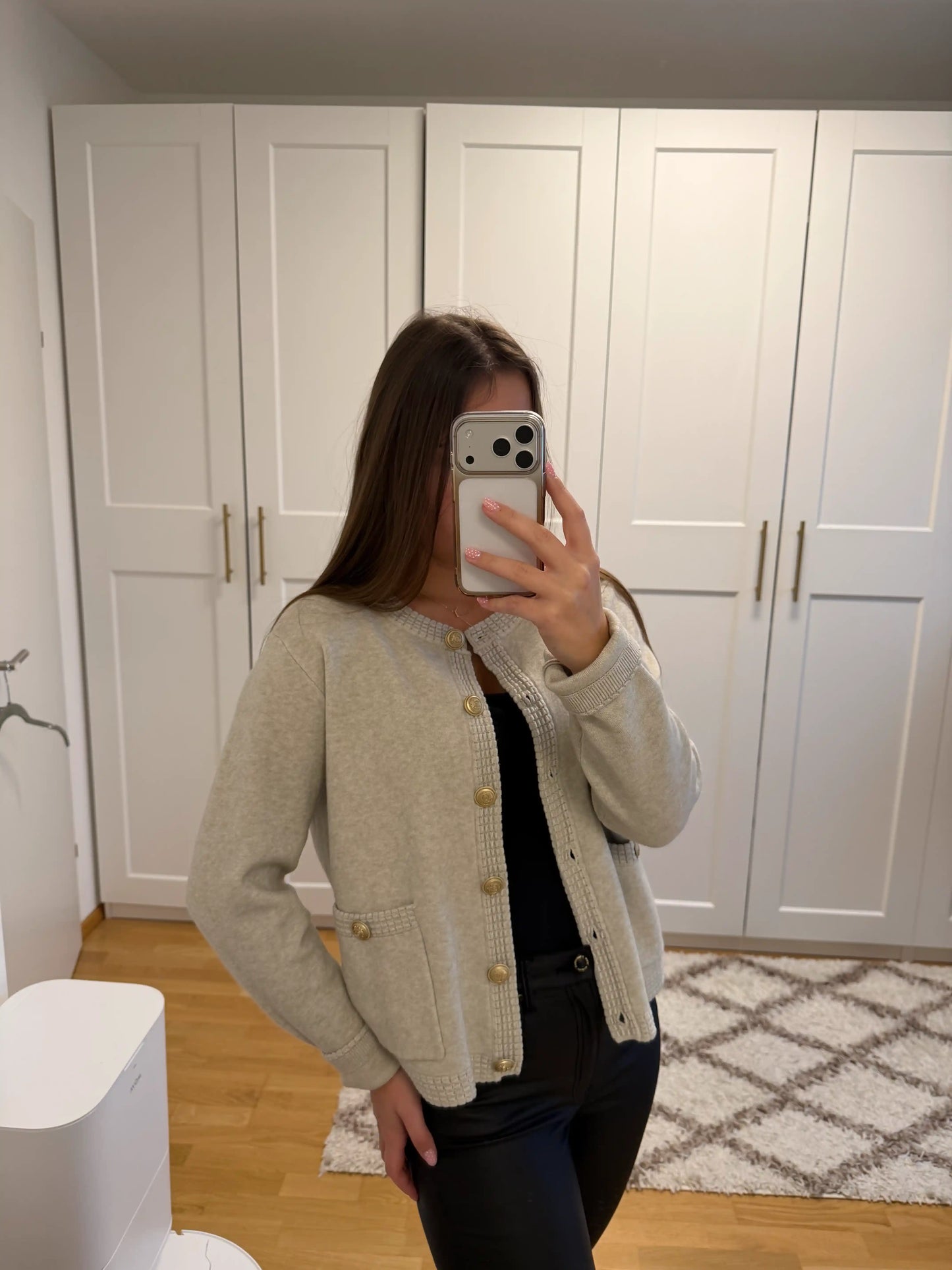 Jacke "Classic Button" Beige