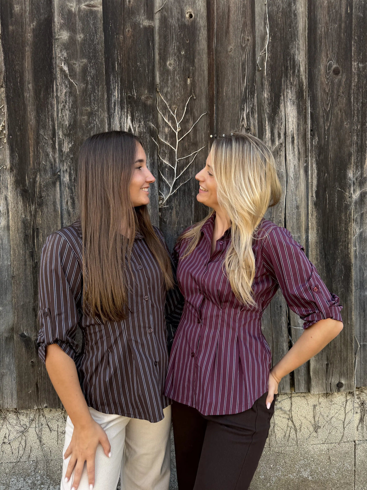 Bluse "Pinstripe" Blau