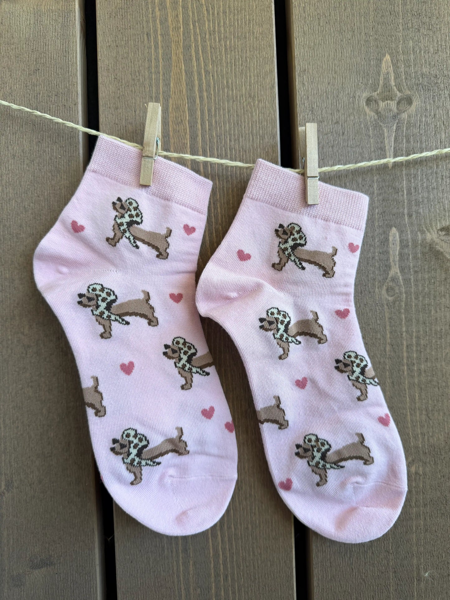Socken "Herz-Dackel" Rosa