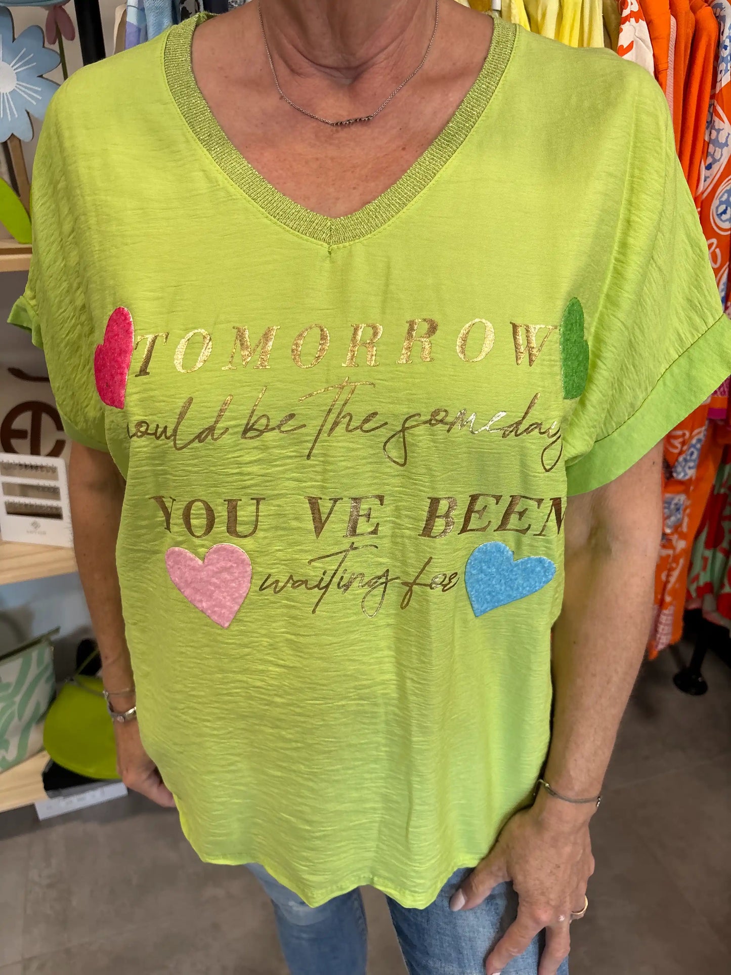 Shirt "Tomorrow" Apfelgrün