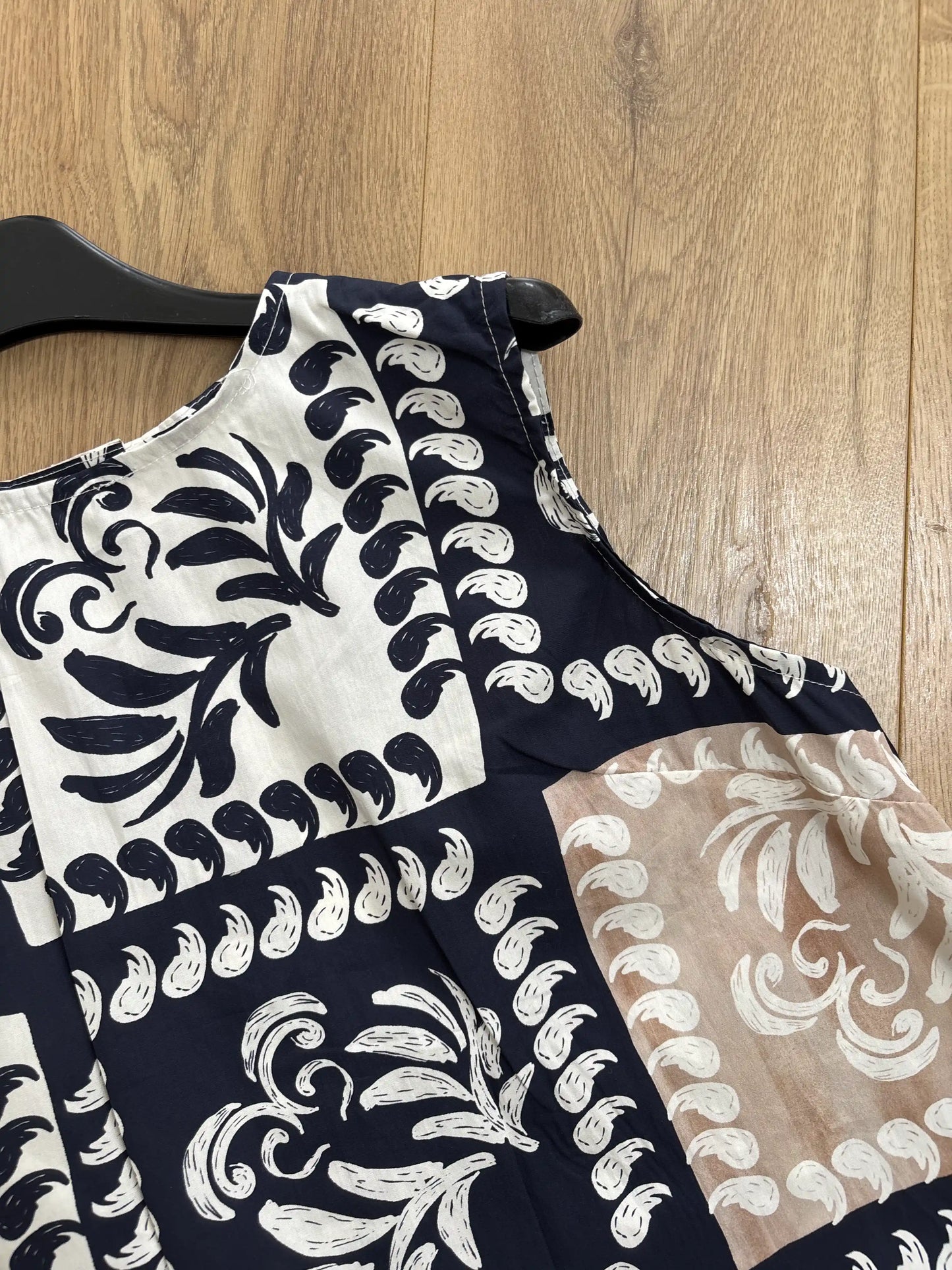 Bluse "Leafs" Dunkelblau