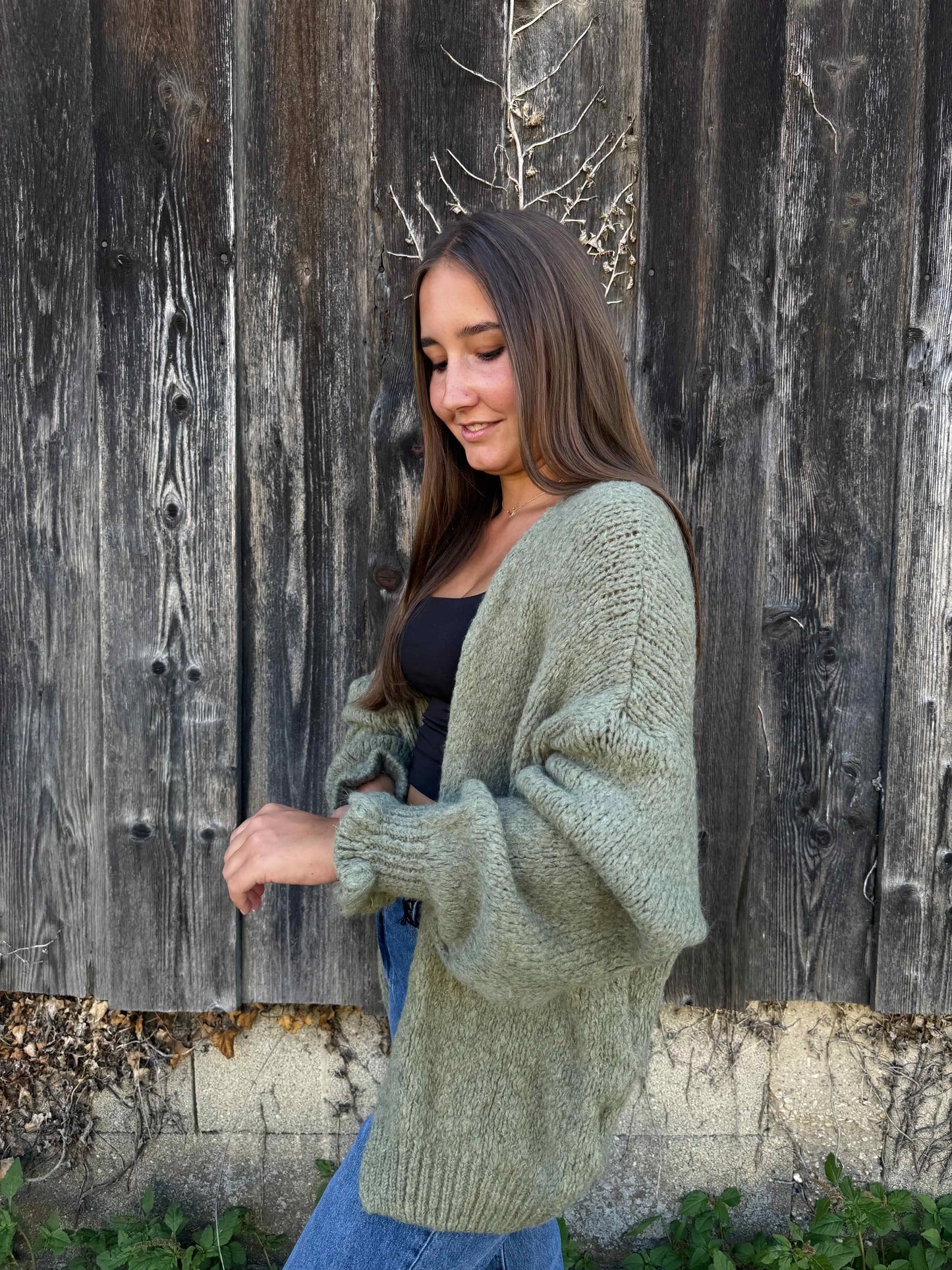 Weste "Knit Affair" Olivegrün