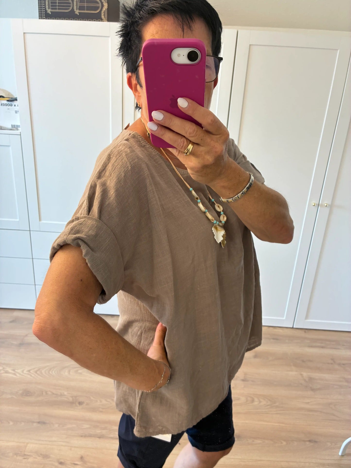 Shirt "Linooptik" Taupe