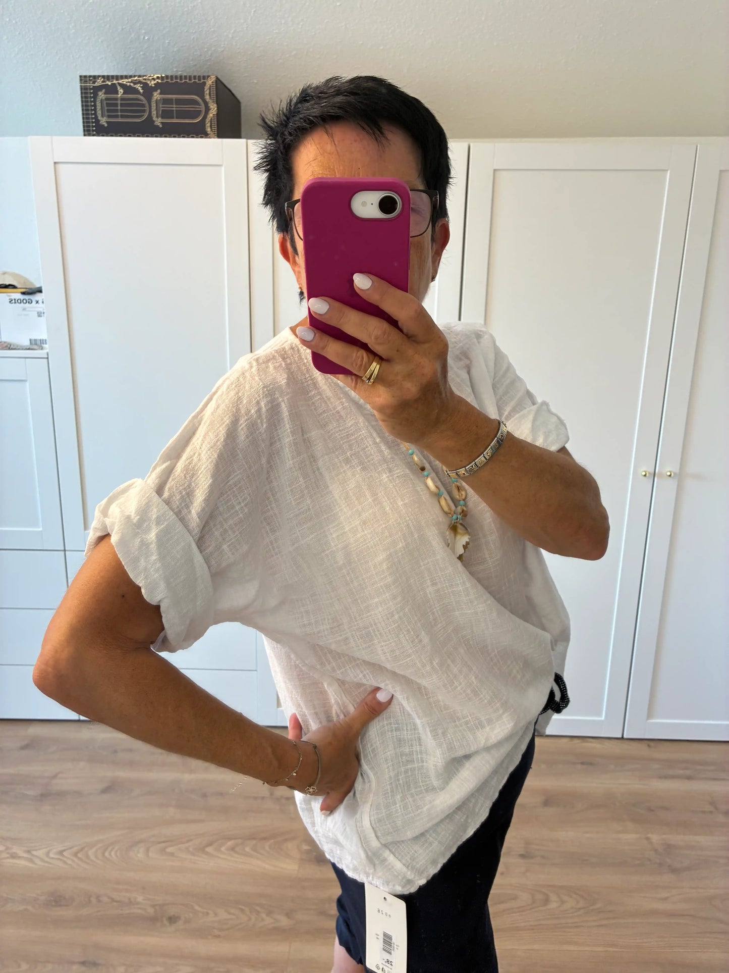 Shirt "Linooptik" Weiß