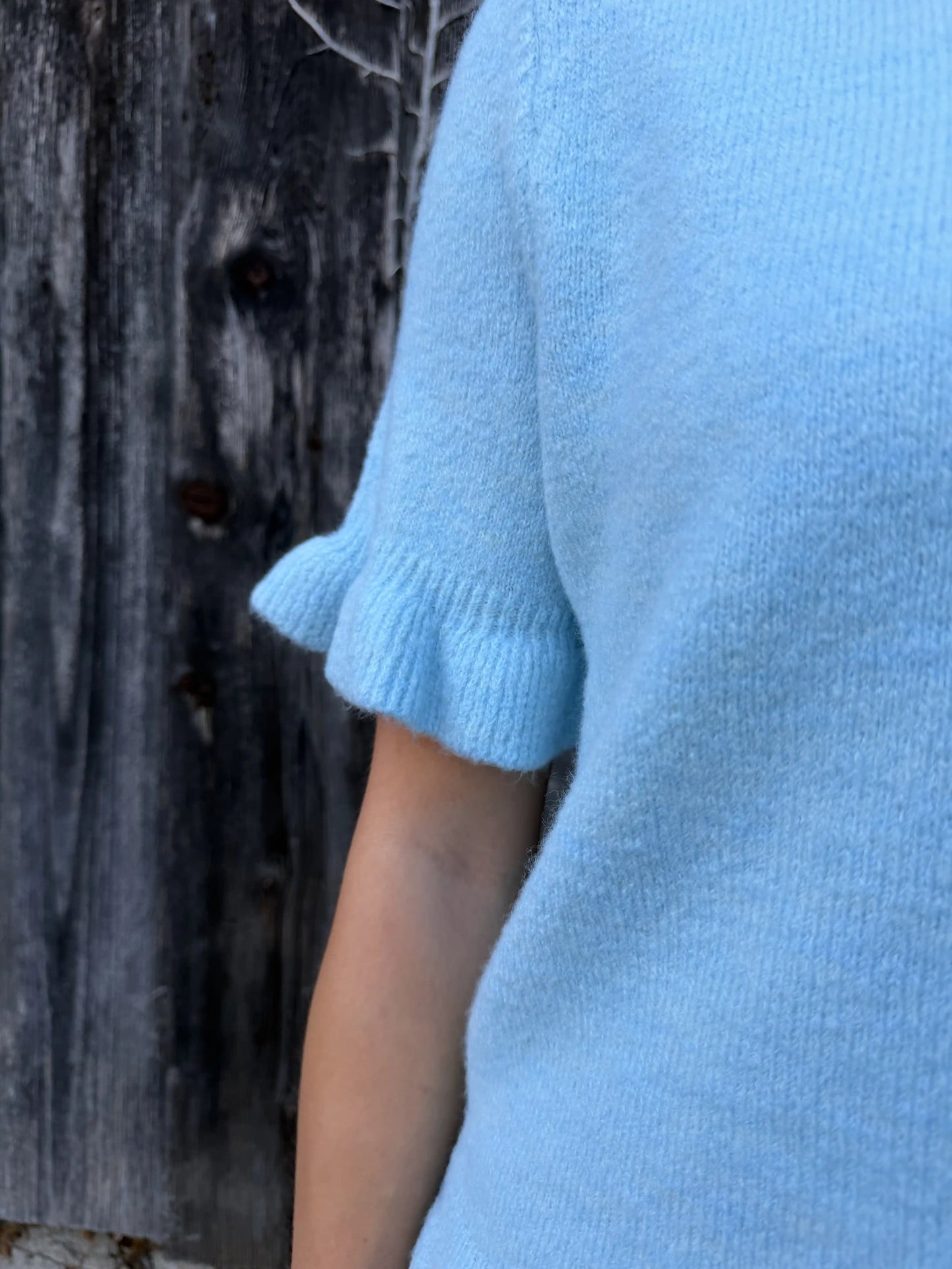 Strickshirt "Ruffle Knit" Türkis