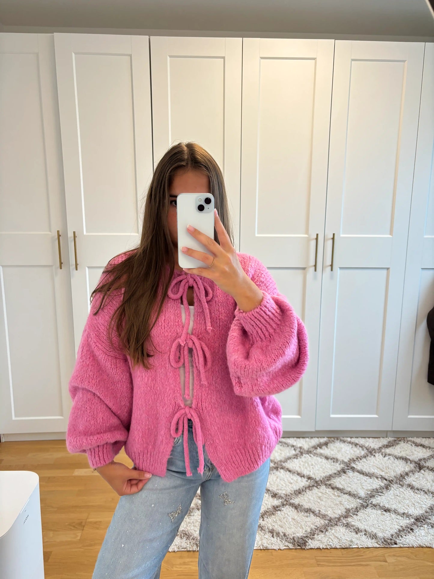 Knoten-Cardigan Pink