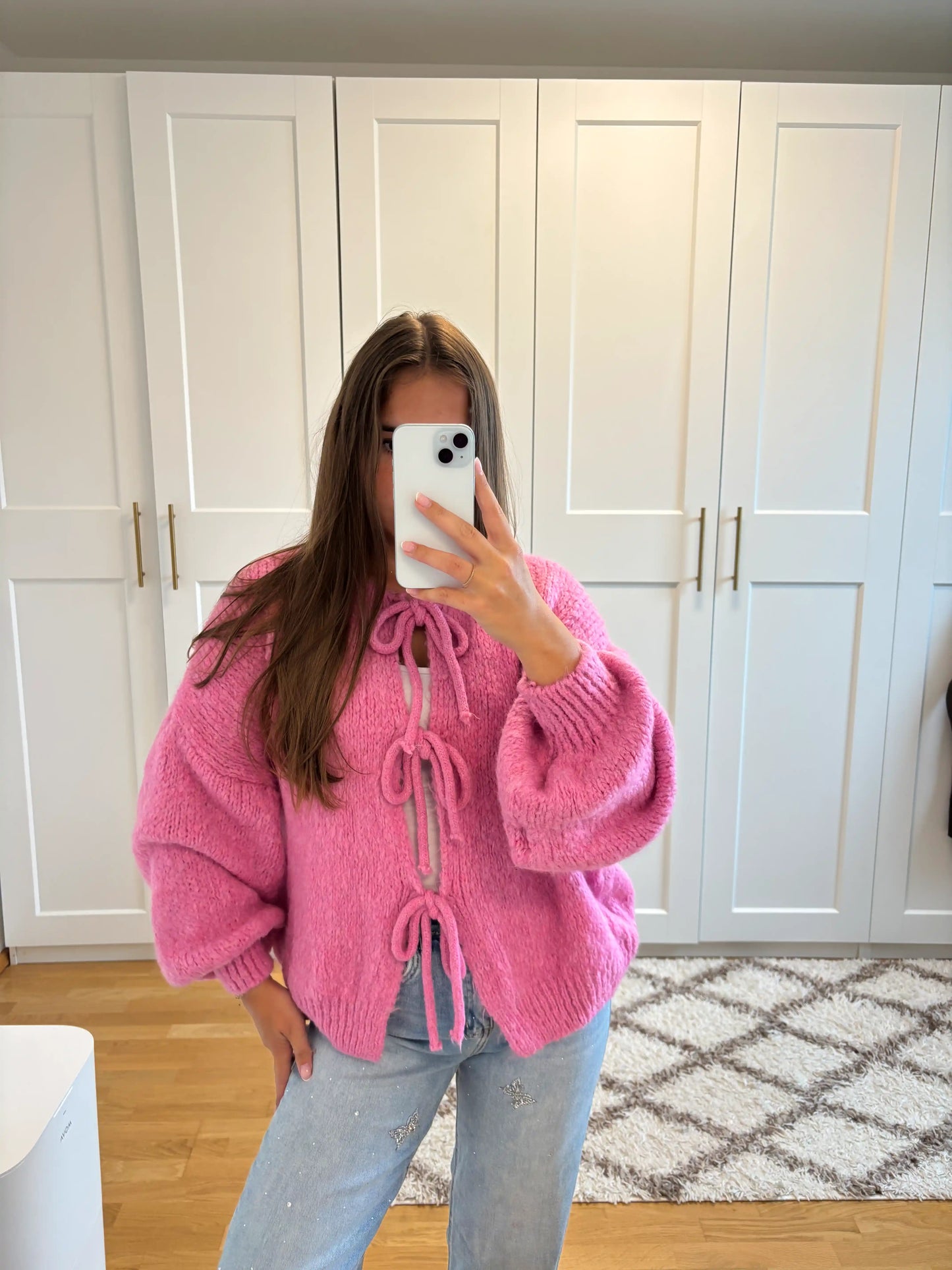 Knoten-Cardigan Pink