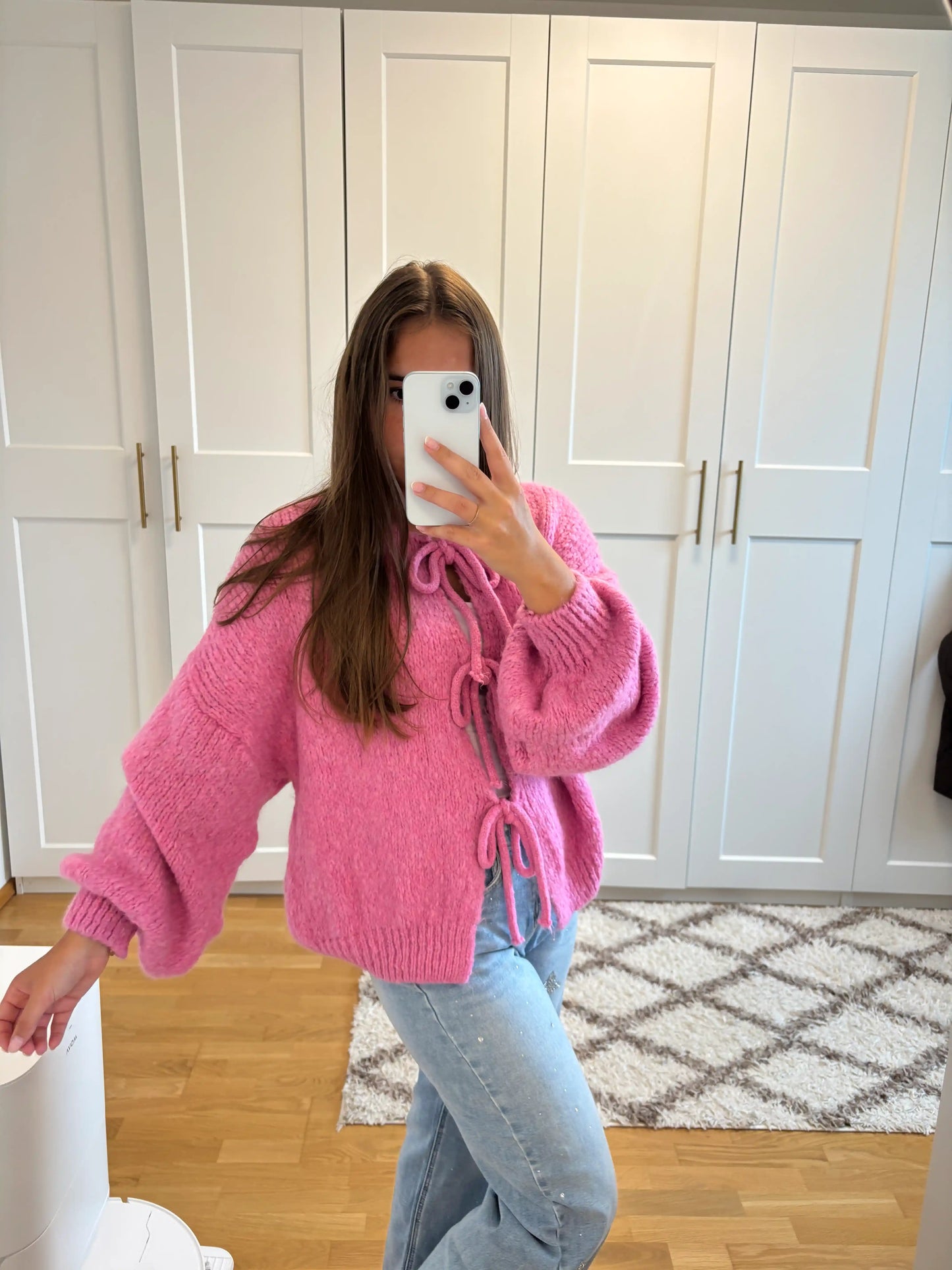 Knoten-Cardigan Pink