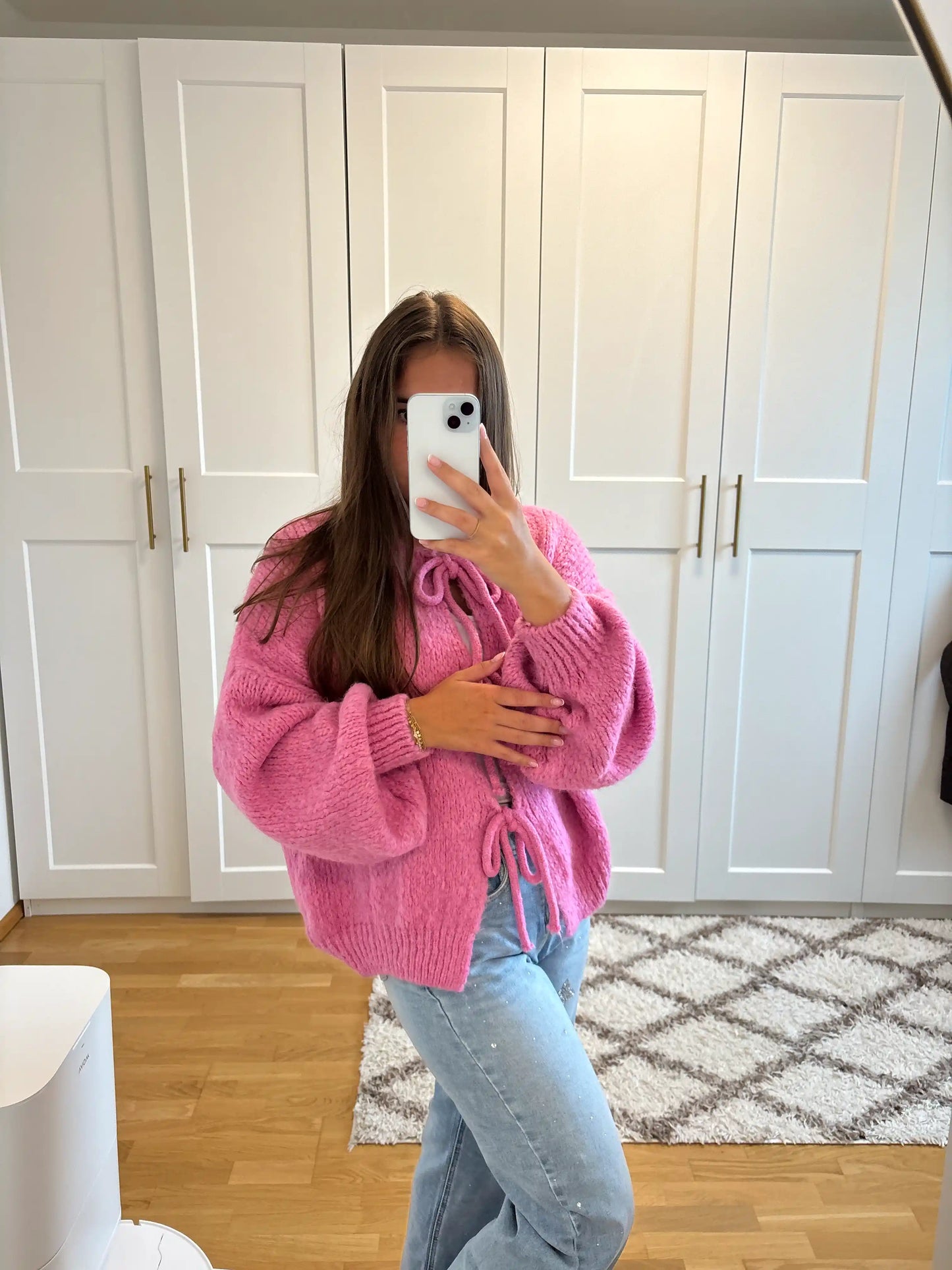 Knoten-Cardigan Pink