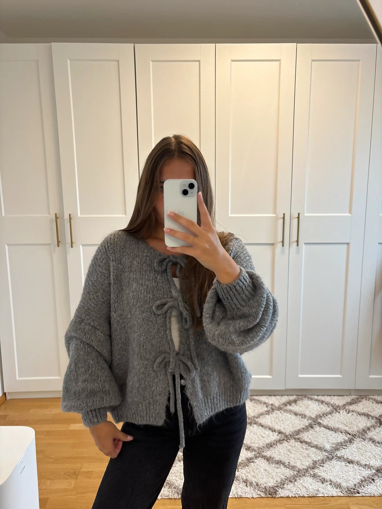 Knoten-Cardigan Grau