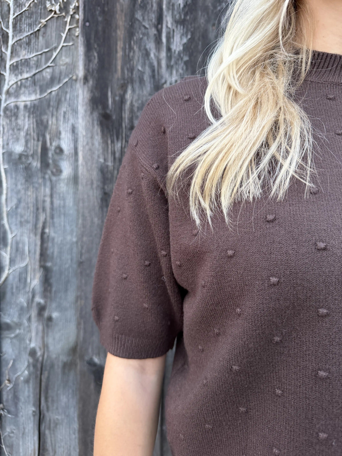 Strickshirt "Points" Schokobraun