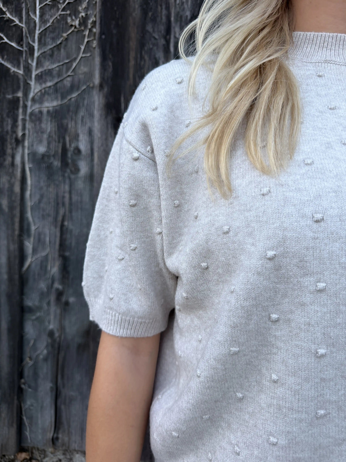 Strickshirt "Points" Beige