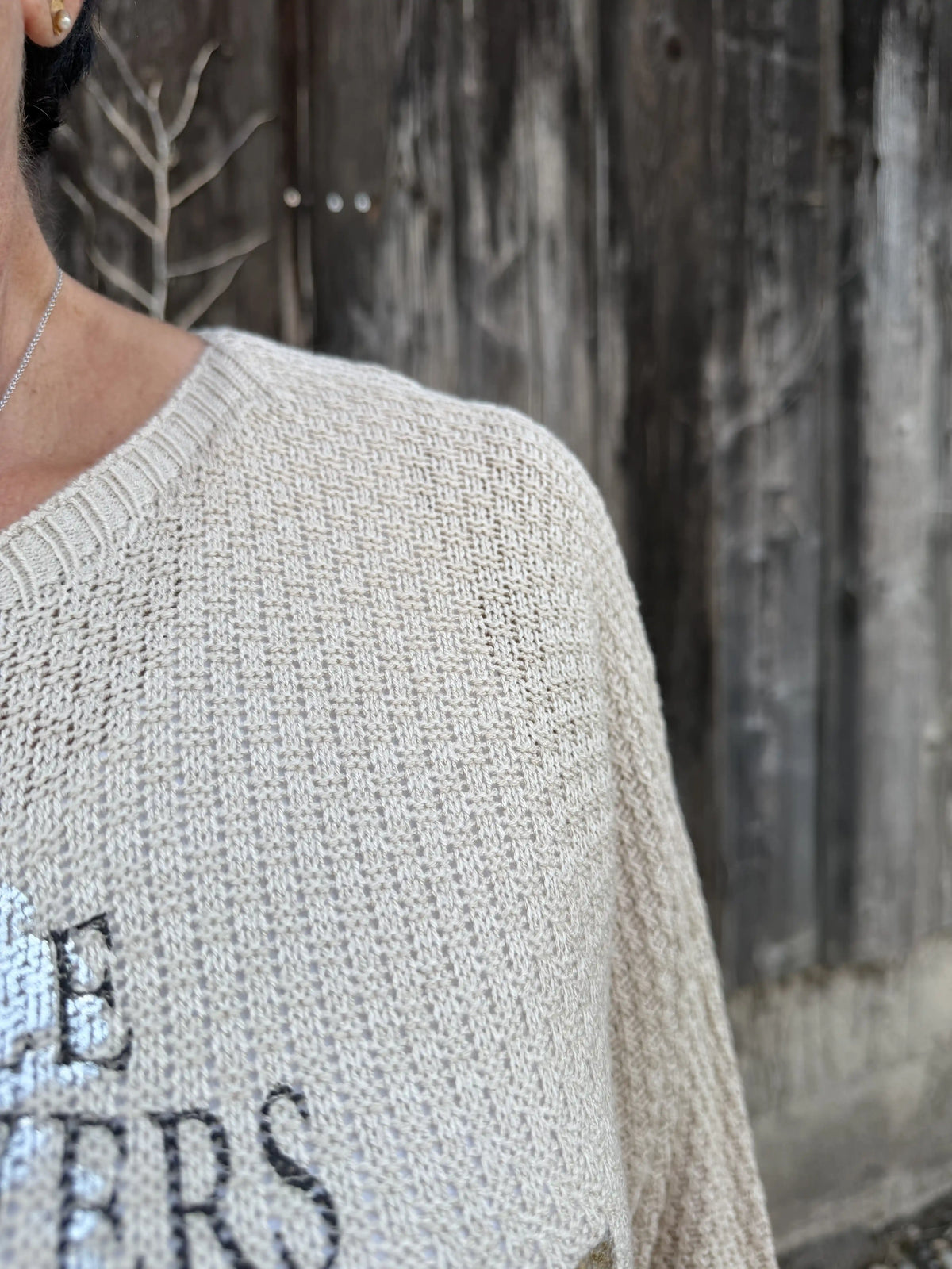 Pullover "Bloom Statement" Beige