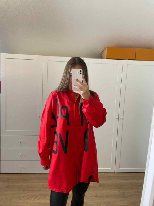 Longbluse "Love" Rot