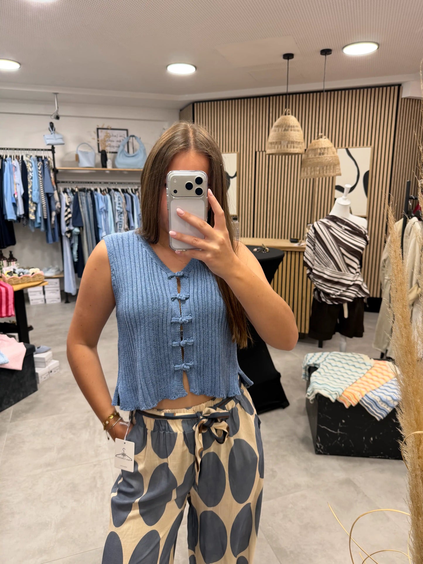 Stricktop "Knit" Blau