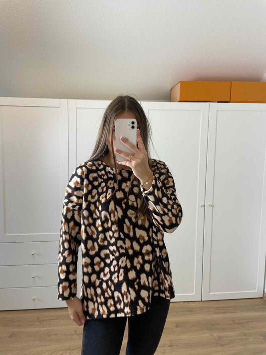 Pullover "Leoprint" Schwarz