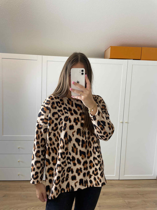 Pullover "Leoprint" Beige