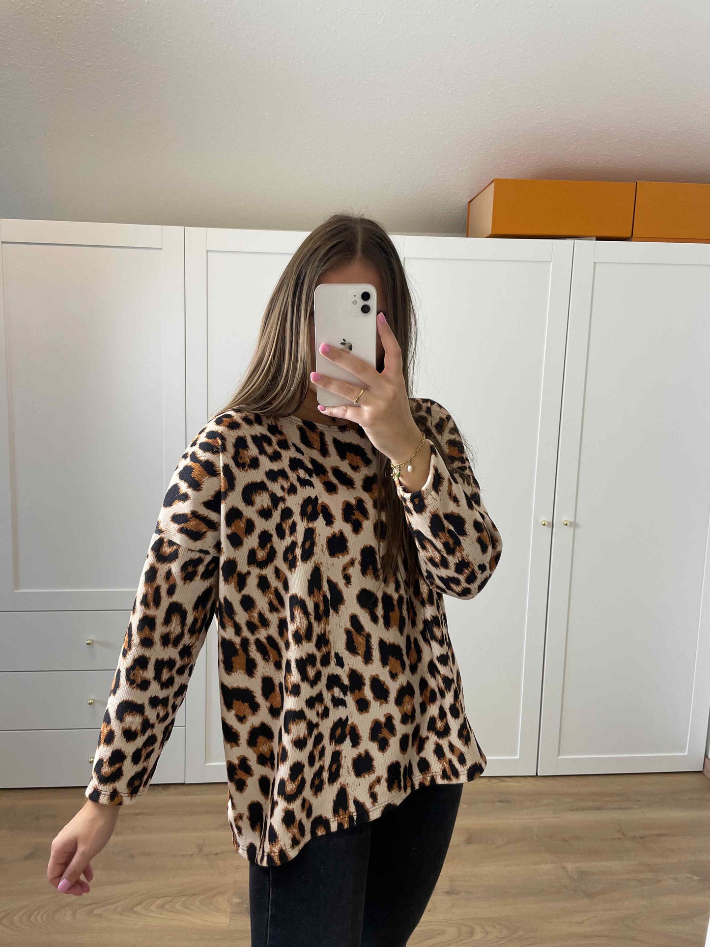 Pullover "Leoprint" Beige