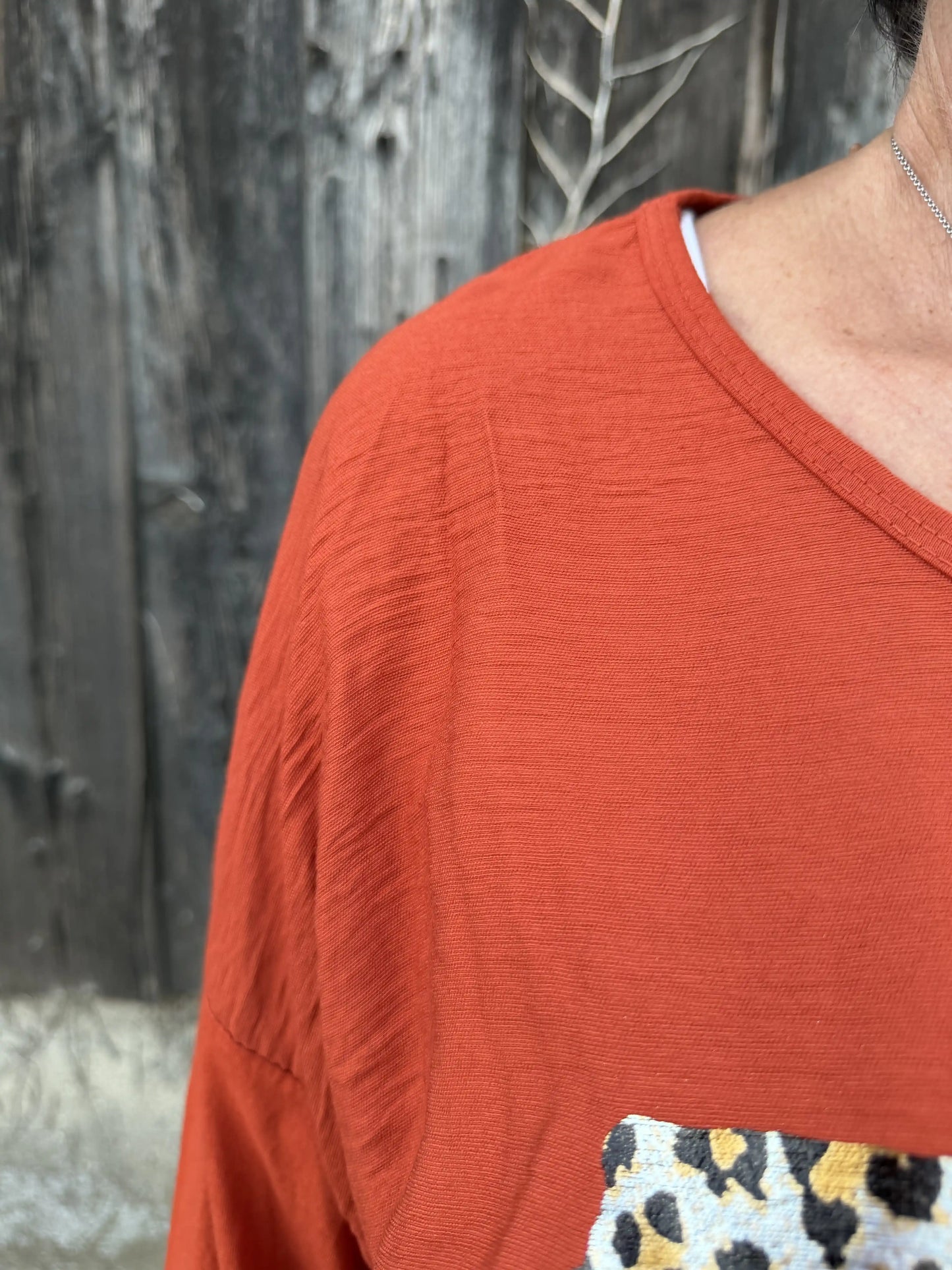 Langarmshirt "Wild Heart" Terracotta