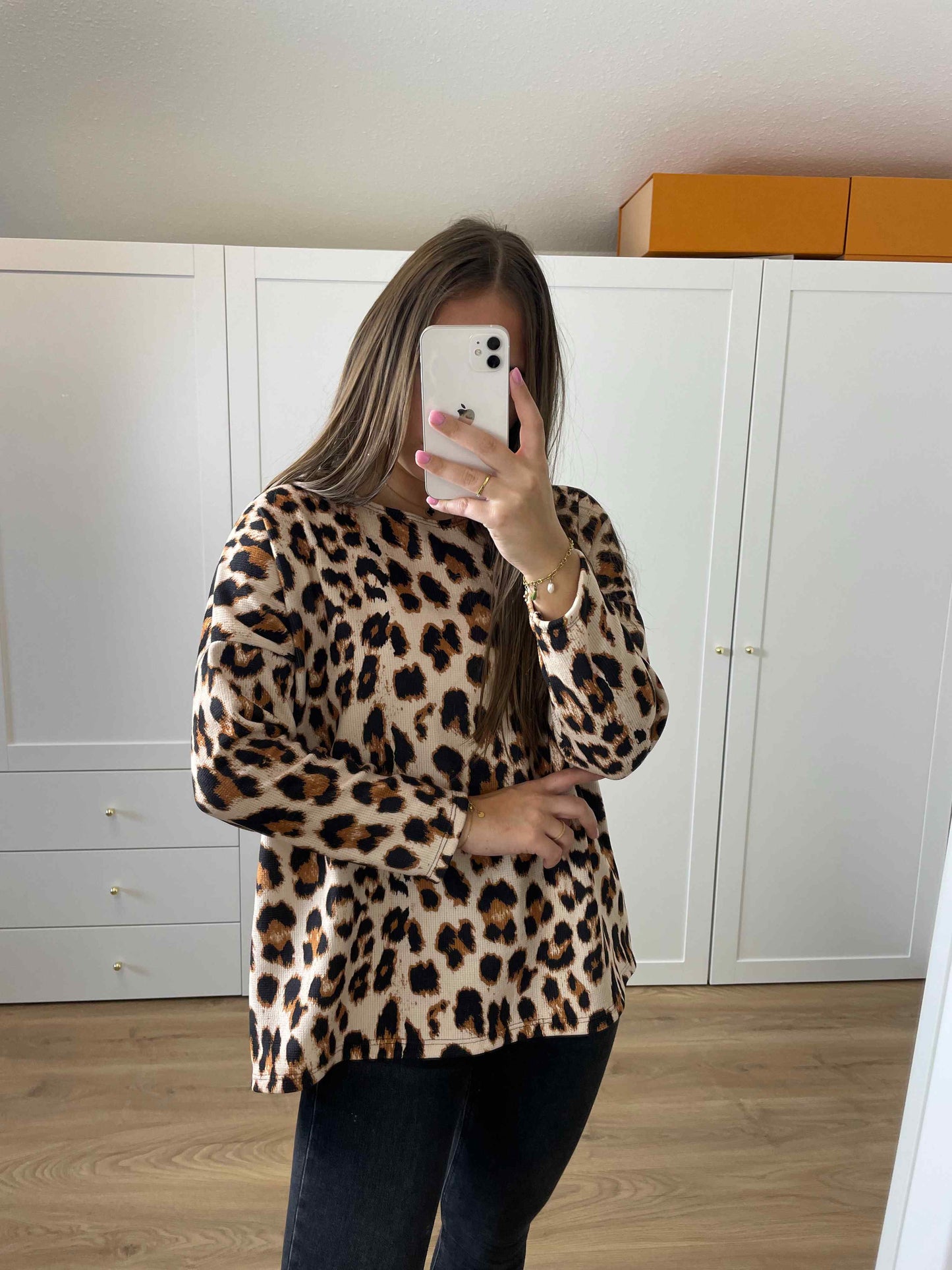 Pullover "Leoprint" Beige