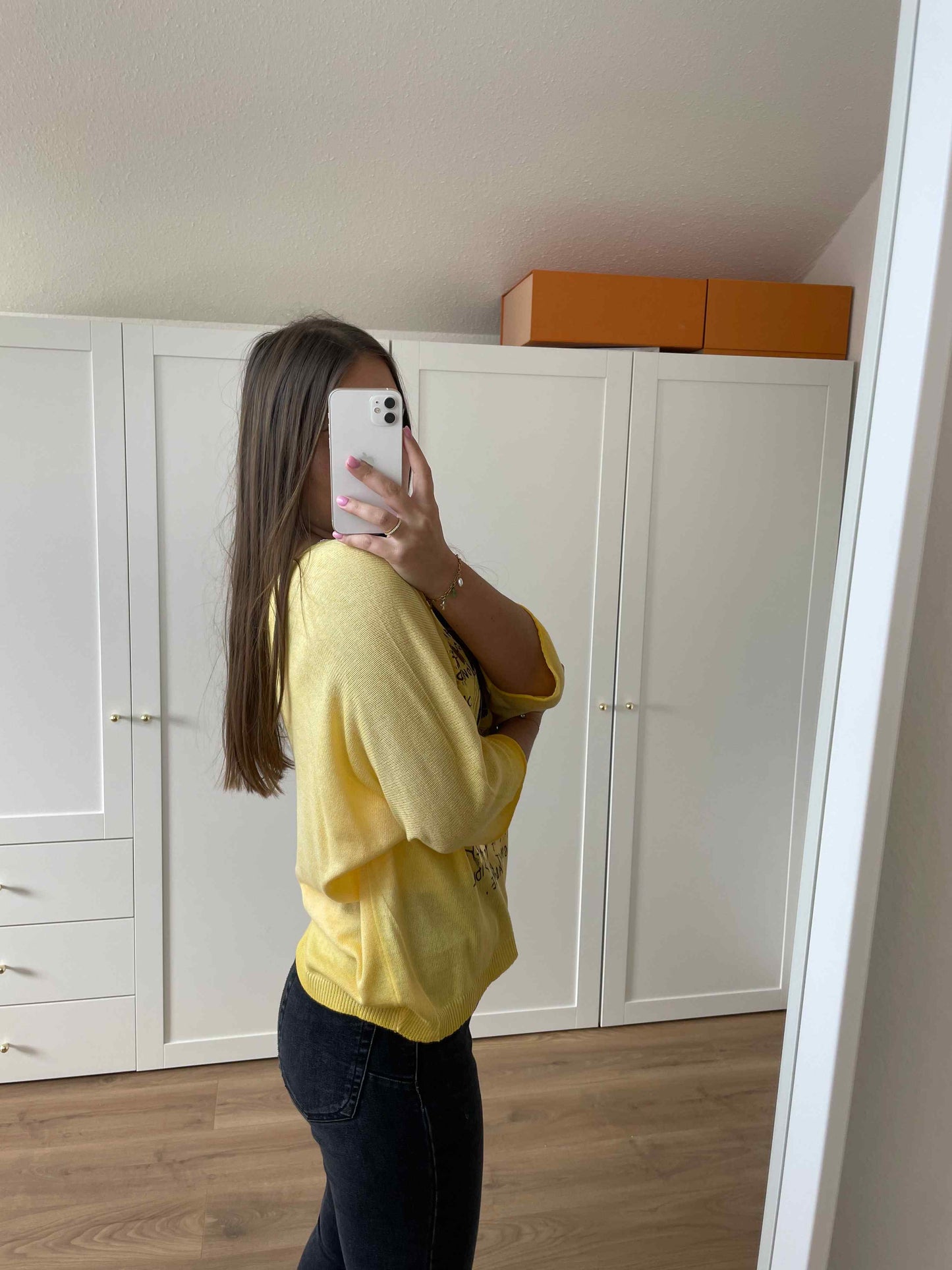 Pullover "Eule" Gelb