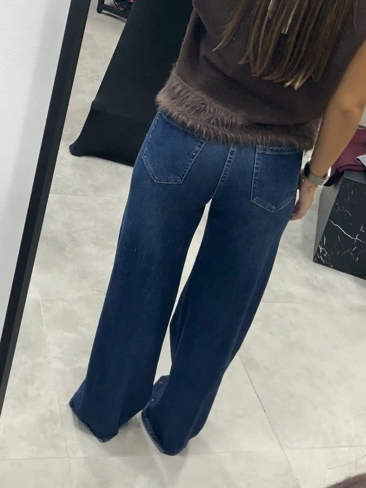 Straight-Leg-Jeans "Leo-Glitzer"