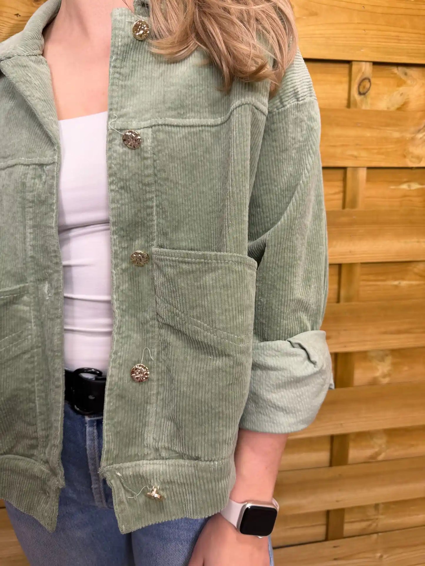 Cordjacke Olivegrün