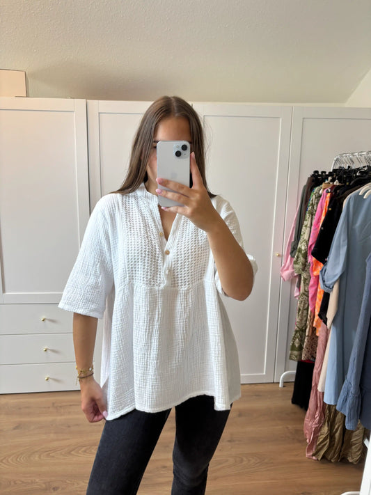 Musselinbluse "Lisi" Weiß