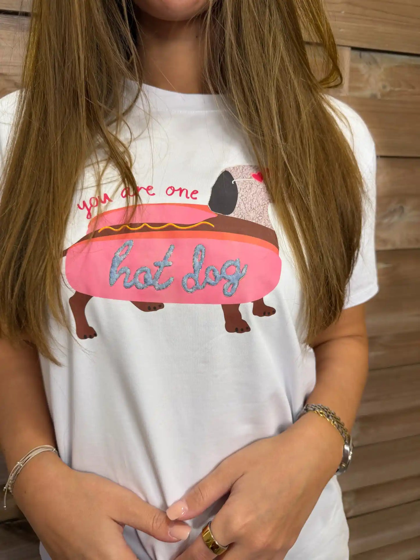 Shirt "Hot Dackel" Hellblau