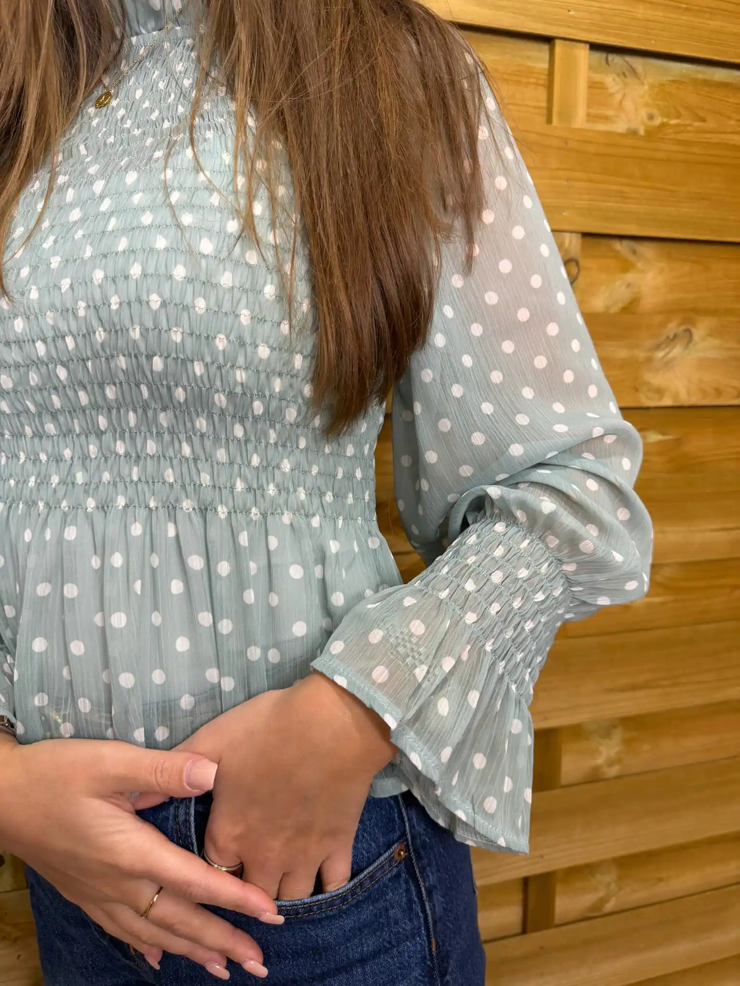 Bluse "Polka Dots" Grün