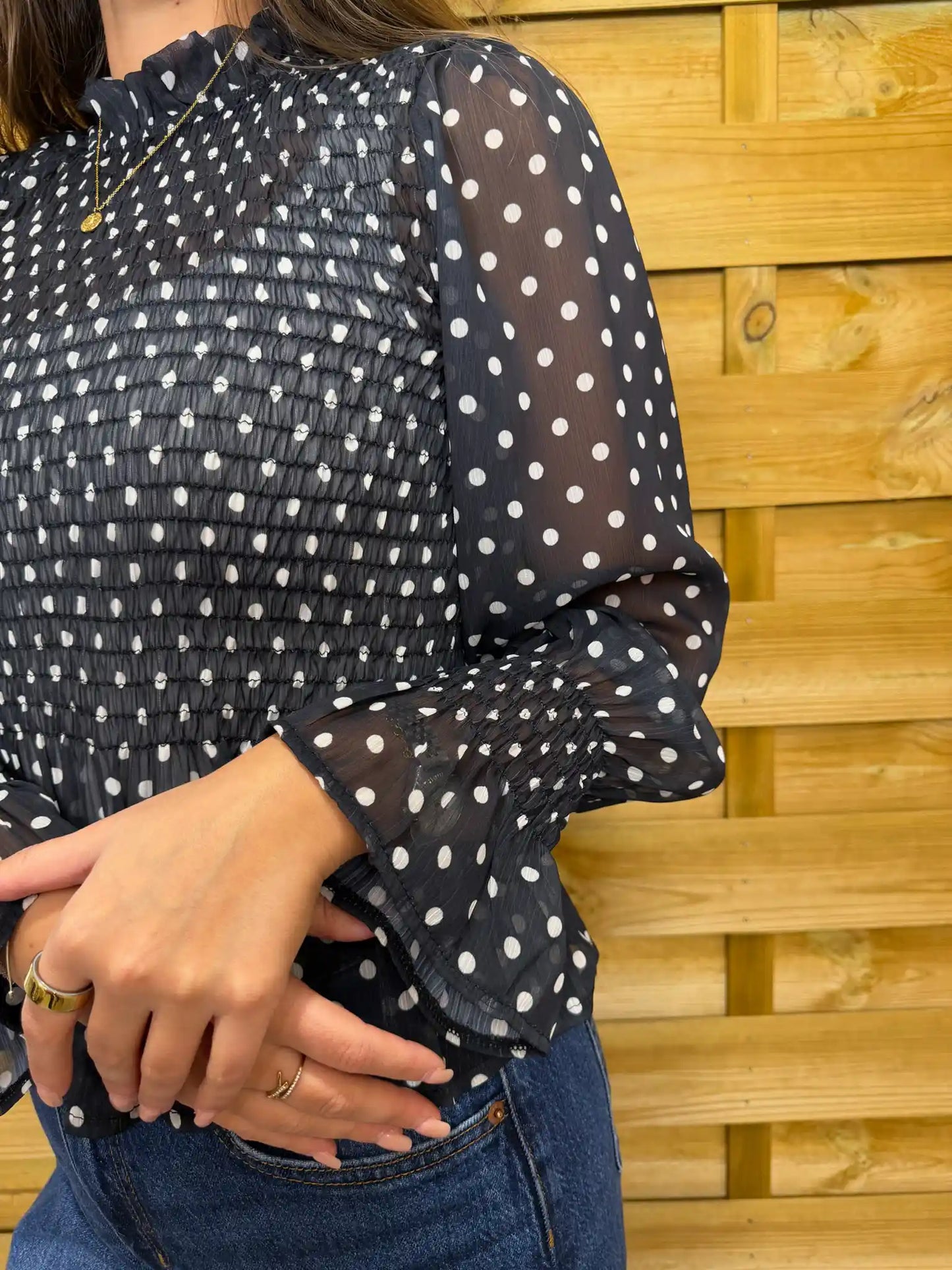 Bluse "Polka Dots" Schwarz