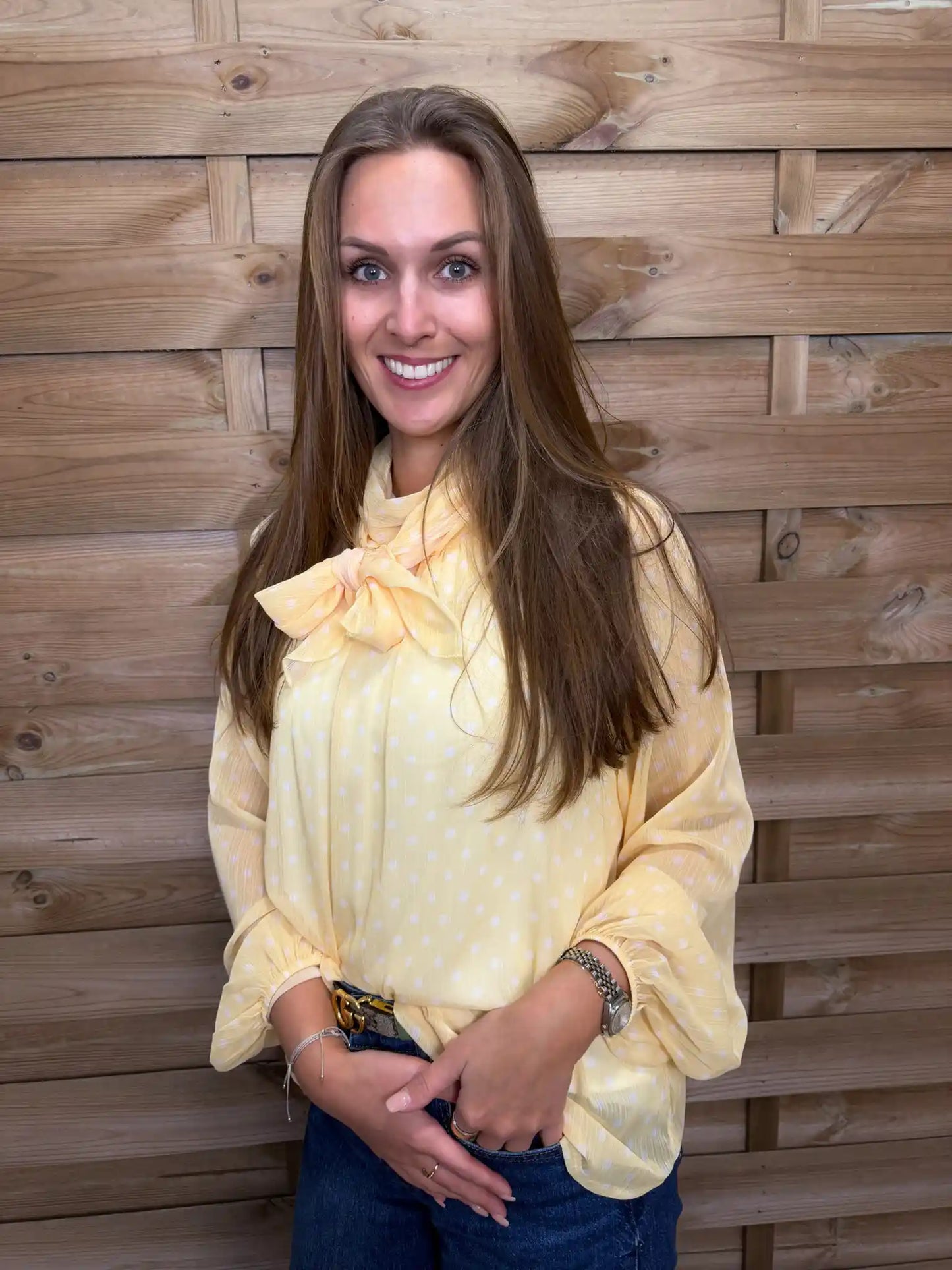 Bluse "Polka Chic" Gelb