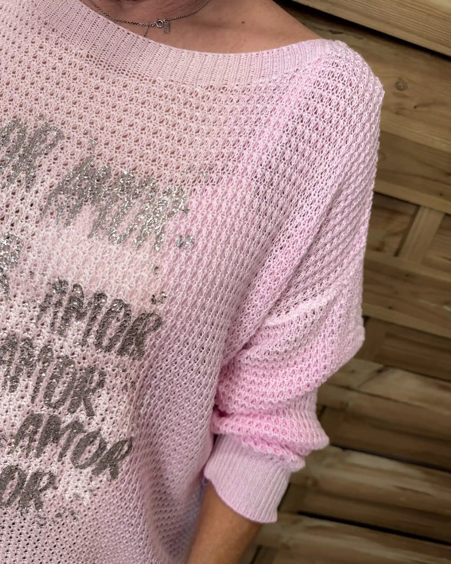 Pullover "Silberschrift" Rosa