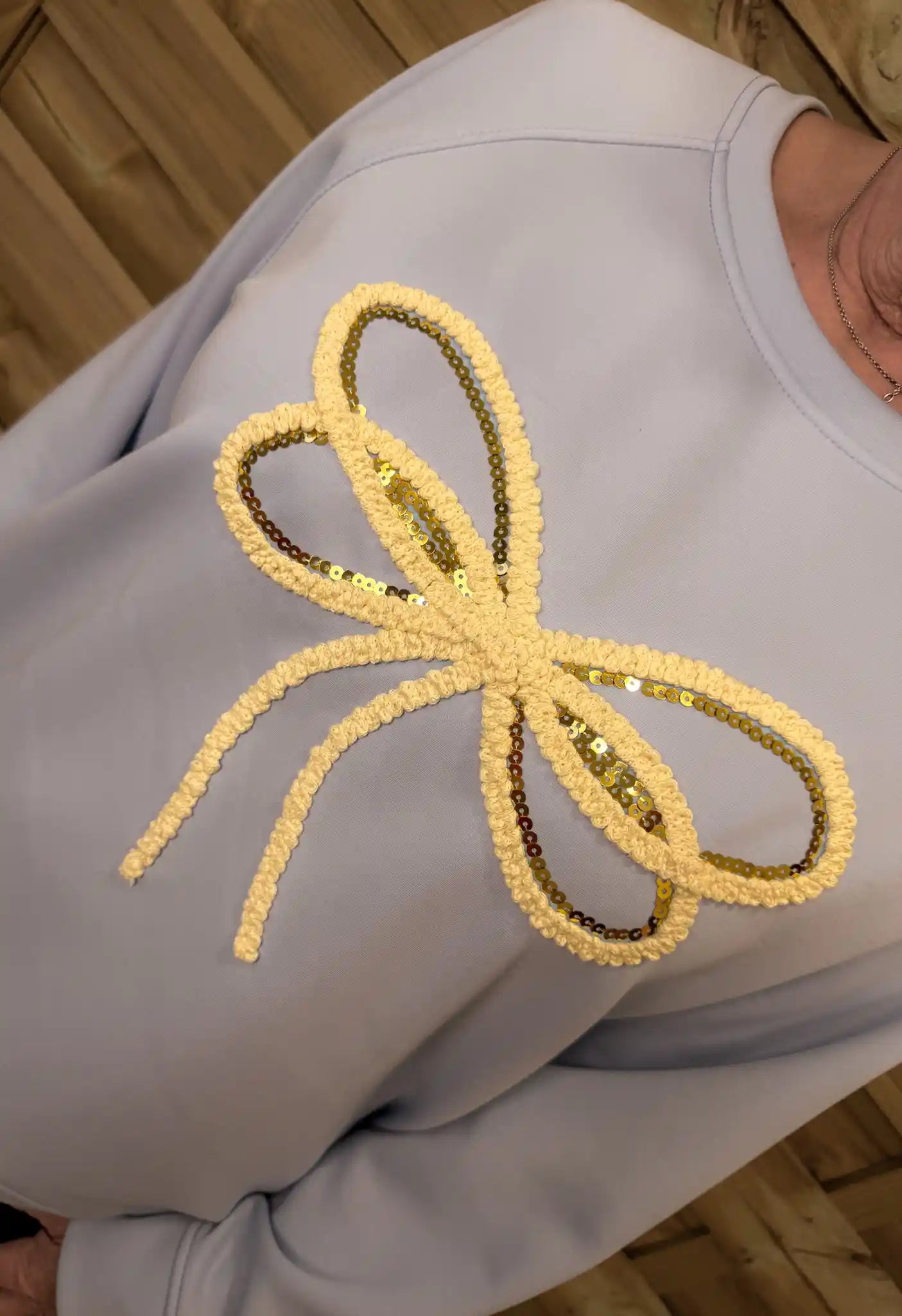 Sweatpullover "Schleife" Hellblau